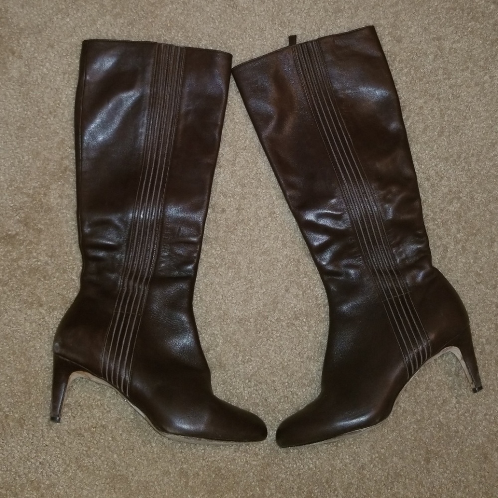 Knee high soft brown leather Cole Haan boots